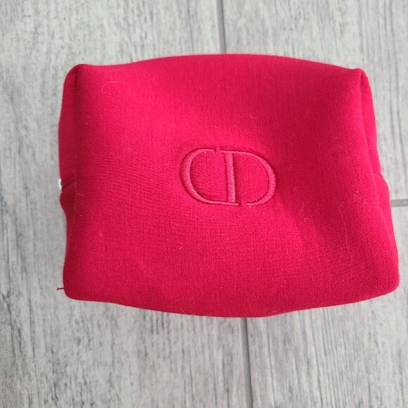 Christian Dior Beauty Red Cosmetic Makeup Bag Travel Pouch - Picture 3 of 9